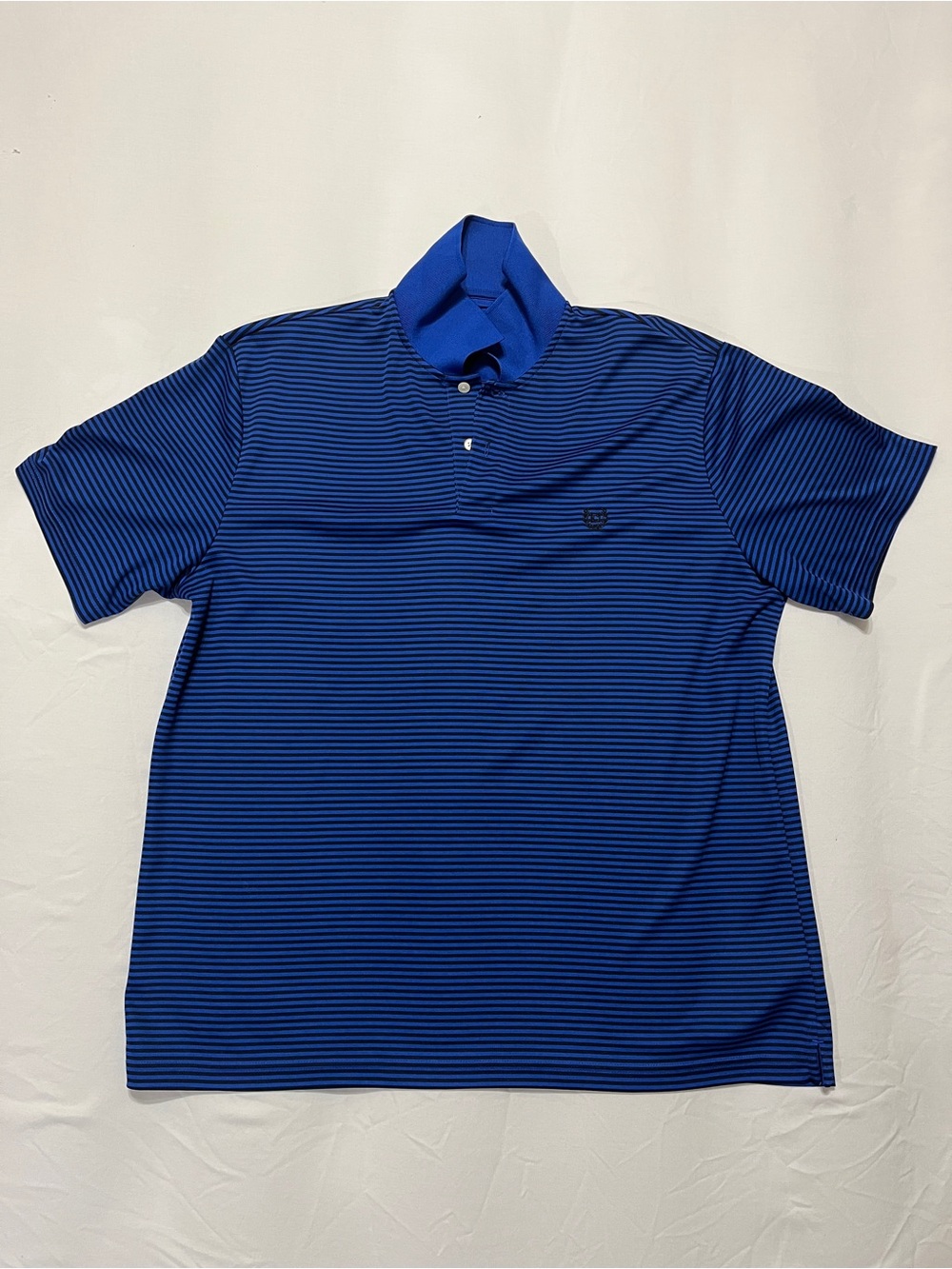 Chaps Mens Polo Shirt Blue Black Striped Golf XL